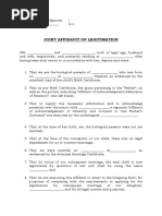 Joint Affid of Legitimation - Sample