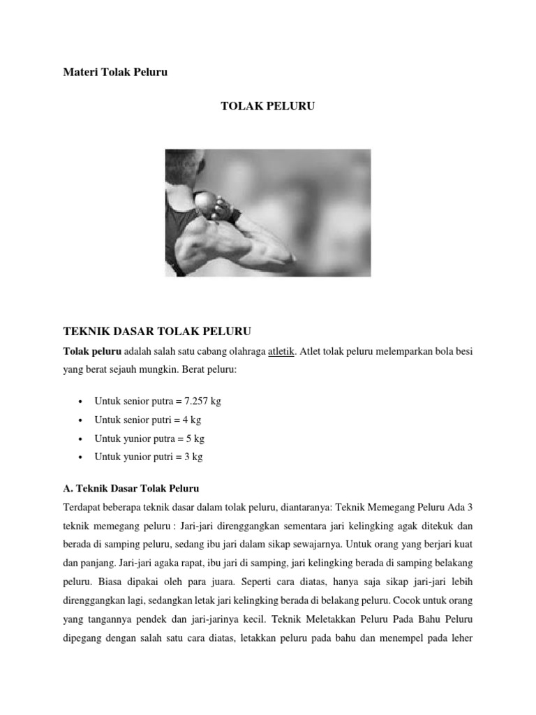 Materi Tolak Peluru