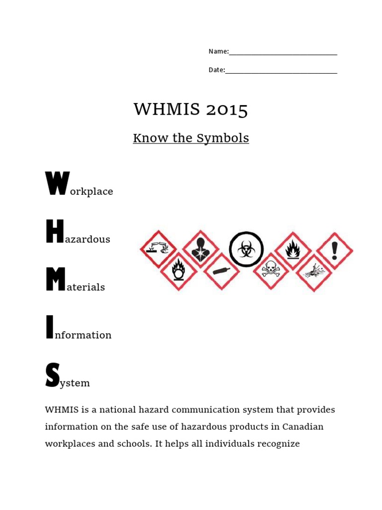 WHMIS 2015 Symbols and Hazards Guide | PDF | Hazards | Toxicity