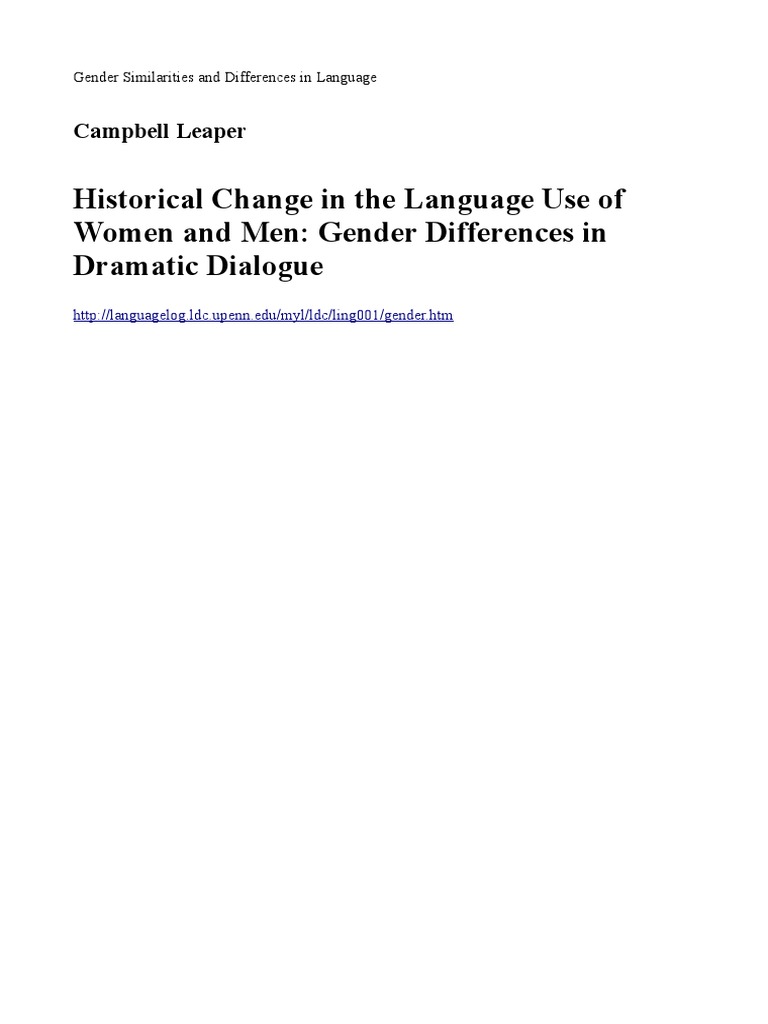 Gender Differences in Language Use | PDF | Foreign Language Studies | Art