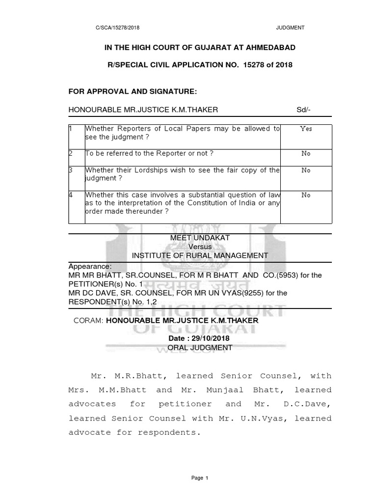 Final Judgement PDF University And College Admission Judgment (Law)