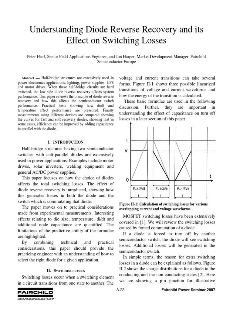Understanding Diode Reverse Recovery and Its Effect On Switching Losses ...