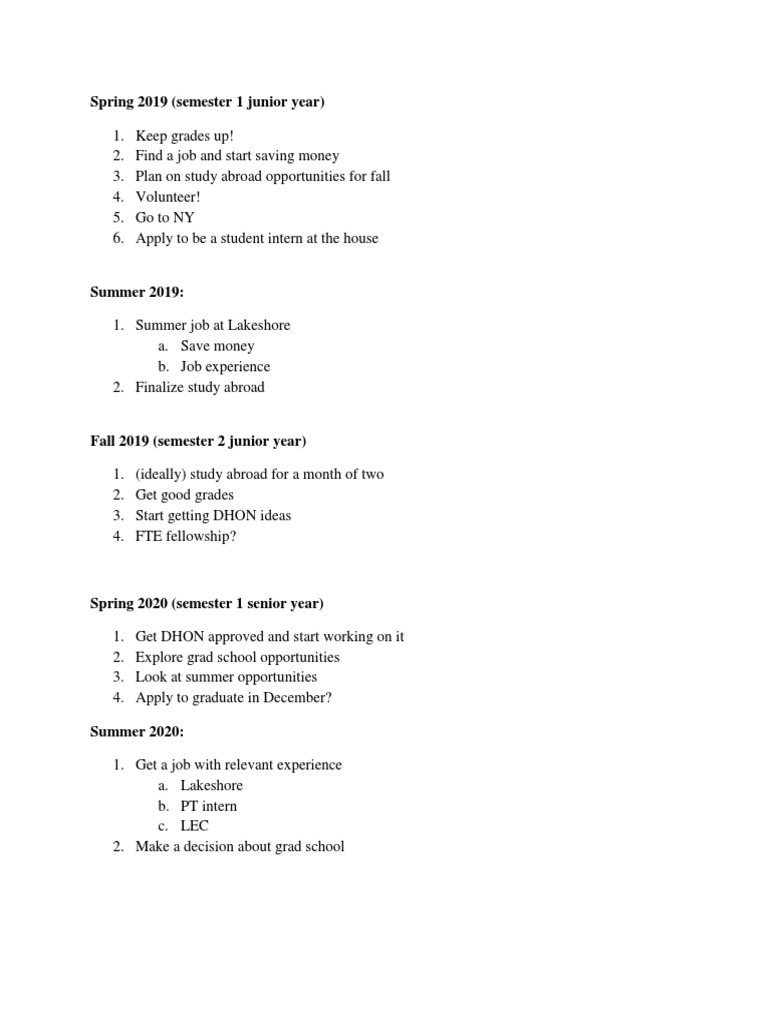 College Career Planning Timeline | PDF | Career & Growth | Travel