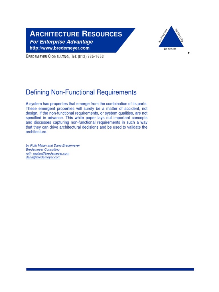 Defining Non-Functional Requirements: Rchitecture Esources | PDF | Use ...