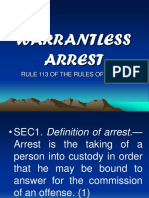 Warrantless Arrest: Rule 113 of The Rules of Court