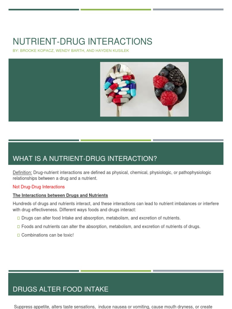 NutrientDrug Interactions PDF Nutrients Small Intestine