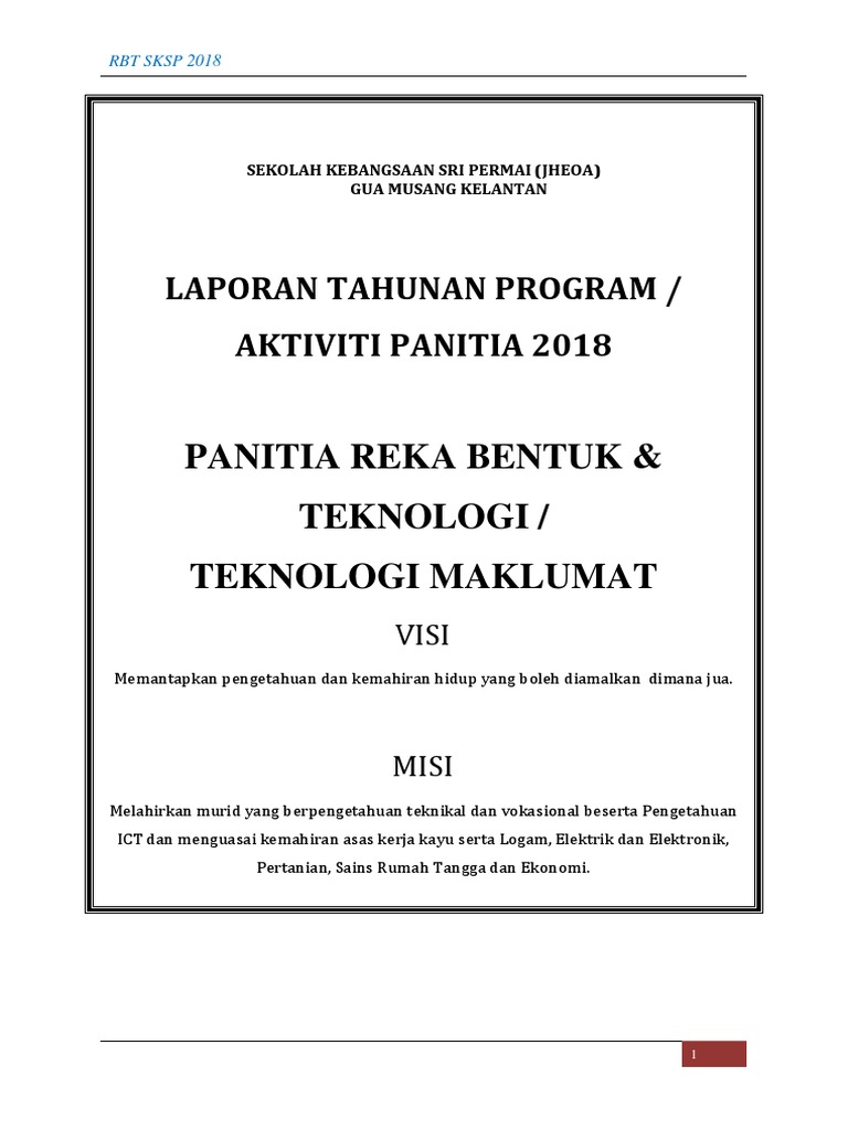 Laporan Panitia Rbt 2018