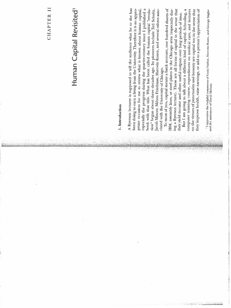 Gary Becker - Human Capital Revisited | PDF