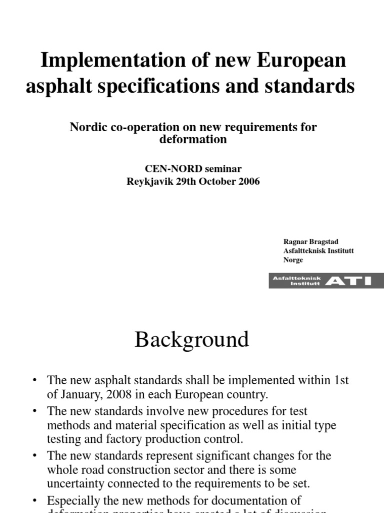 New European Asphalt Standards Overview | PDF | Nordic Countries | Road
