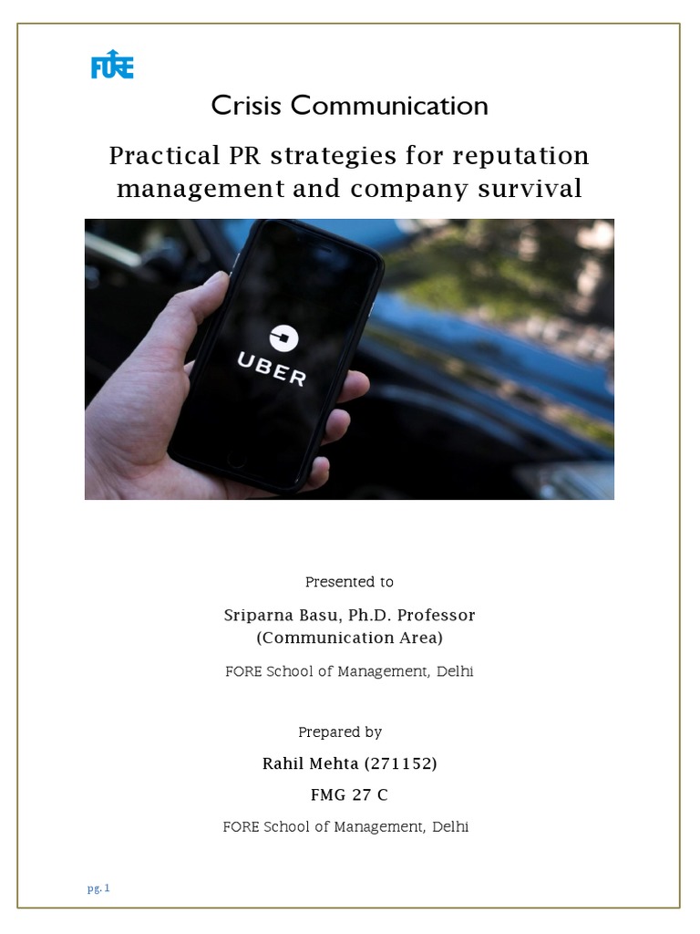 Uber Crisis Management Strategies | PDF | Taxicab | Risk Management
