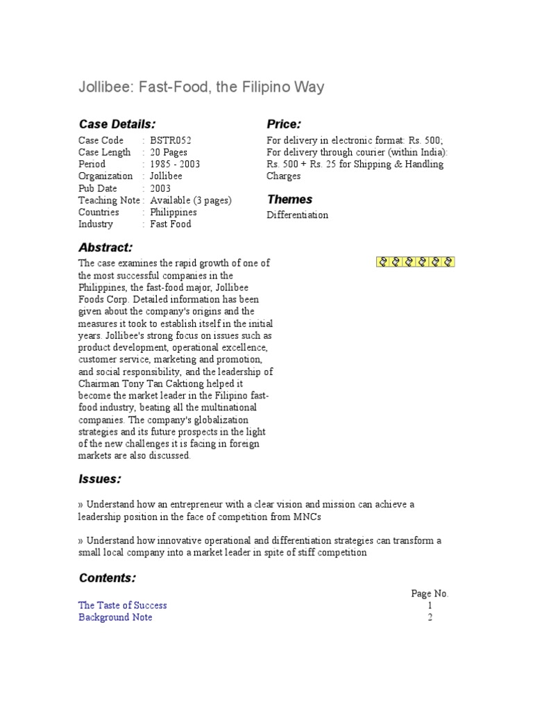 Sample business plan of jollibee image