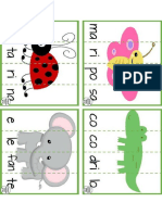 Tarjetas de Animales Divididas Por Sílabas PDF