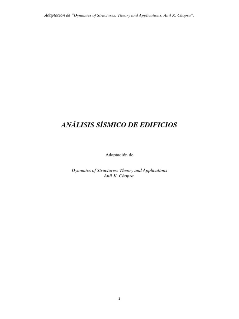 Análisis Sísmico Edificios Pdf Pdf Movimiento Física Fuerza