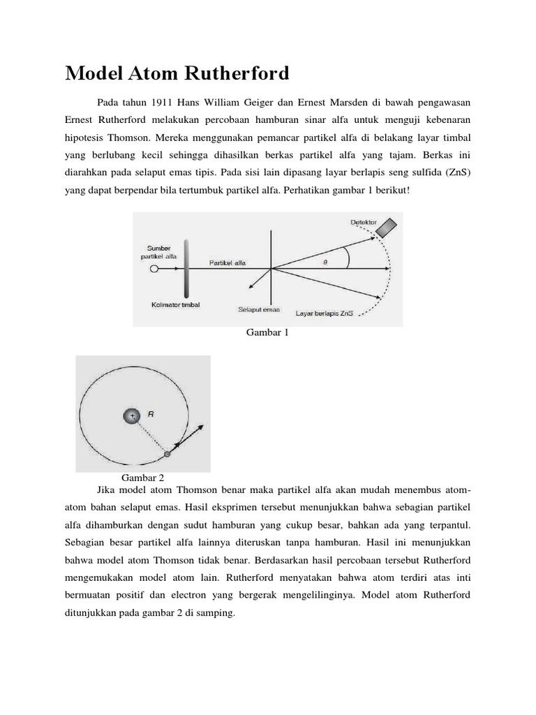 Model Atom Rutherford dan Eksperimennya | PDF