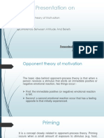 Presentation On: Opponent Theory of Motivation Priming Difference Between Attitude and Beliefs