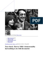 Harvey Milk Not Killed Because of His Homosexuality