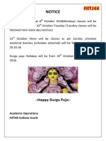 Notice - Durga Puja