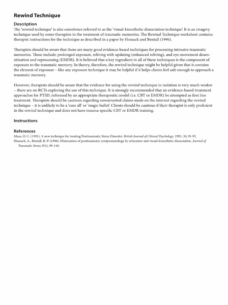 Rewind Technique PDF | PDF