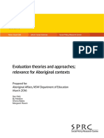 Evaluation Theories and Approaches - Relevance For Aboriginal Contexts
