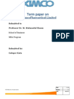 Term Paper of Beximco Pharmaceuticals LT PDF