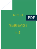 Section - III: Transformations in 2-D in 2-D