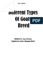 Different Types of Goats Breed: Submitted To: Submitted By: Luis Jr. Manangan BSA-II