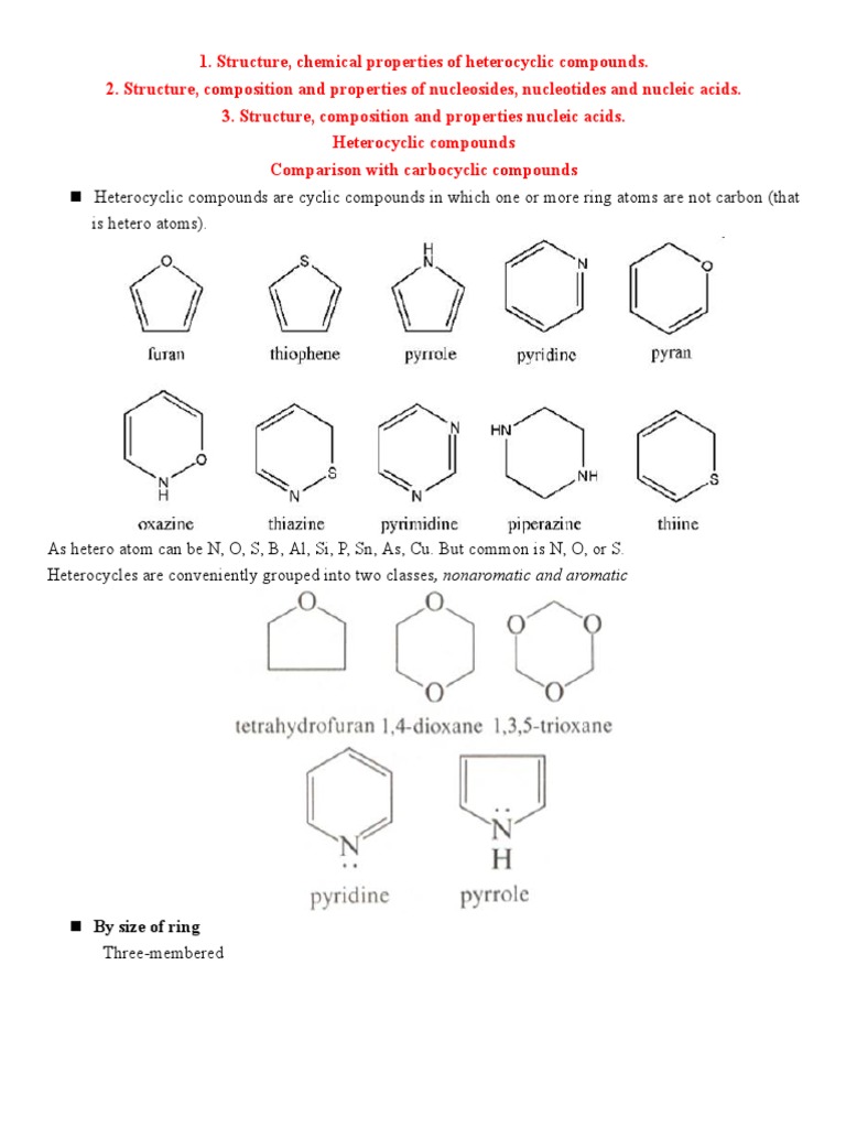 Overview of Heterocyclic Compounds | PDF | Heterocyclic Compound ...