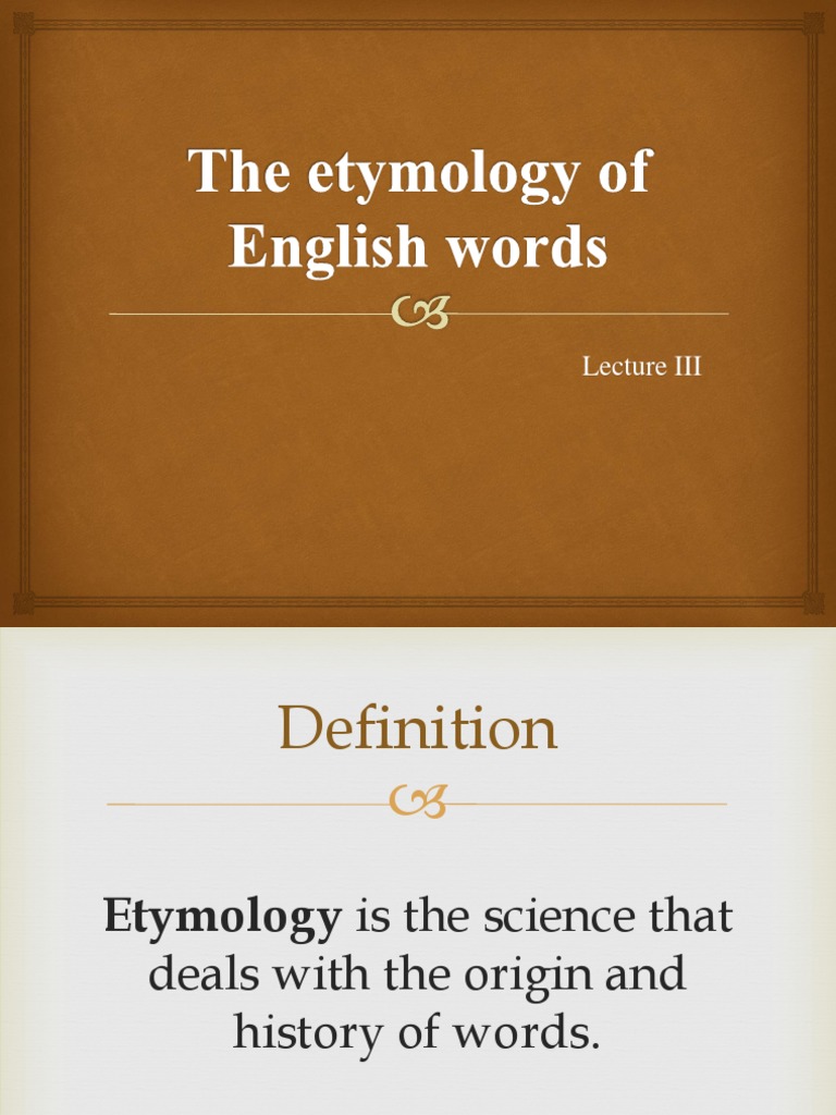 Etymology of English Words PDF Word English Language