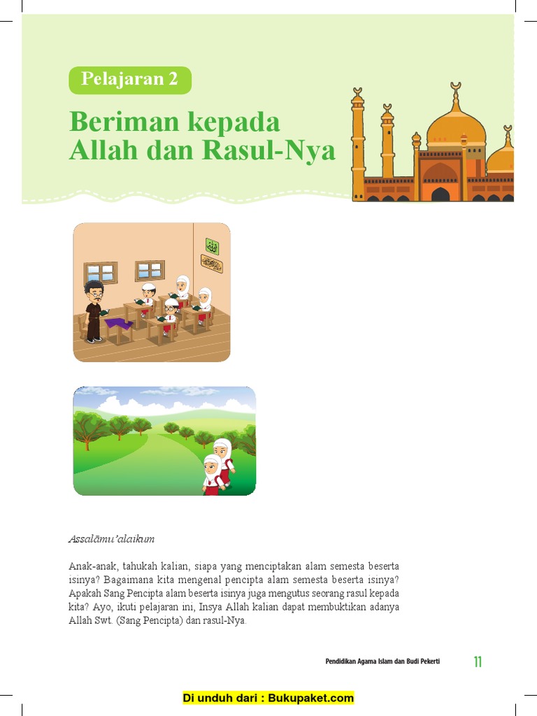 Pendidikan agama islam kelas 4 sd pelajaran 2 beriman kepada allah dan rasulnya