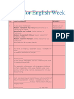 Script For English Week
