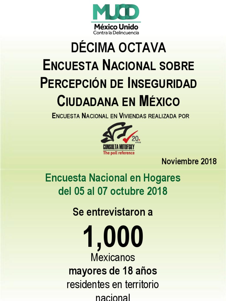 MUCD-MITOFSKY PercepcionInseguridadMX2018 | PDF | Enrique Peña Nieto ...