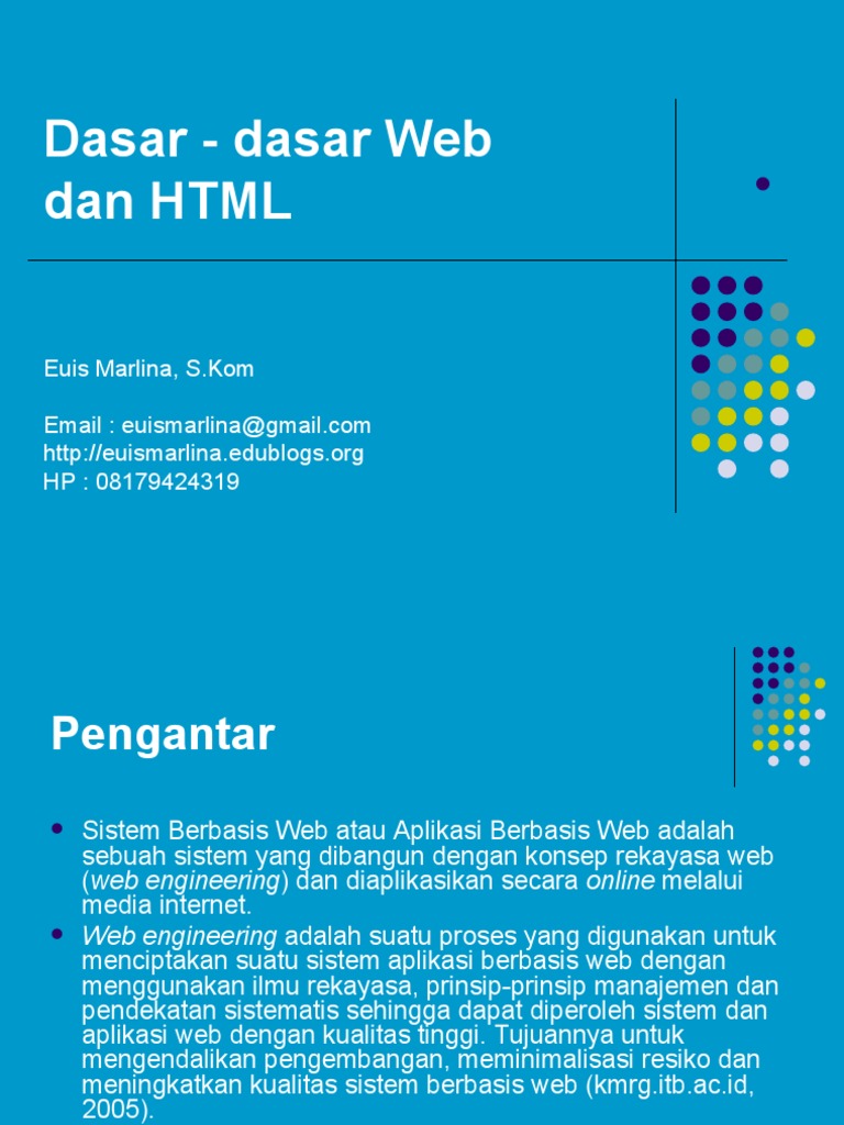 Materi 1 - Dasar-Dasar Web Dan HTML | PDF