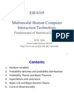 EIE4105 Multimodal Human Computer Interaction Technology: Fundamental of Statistical Learning