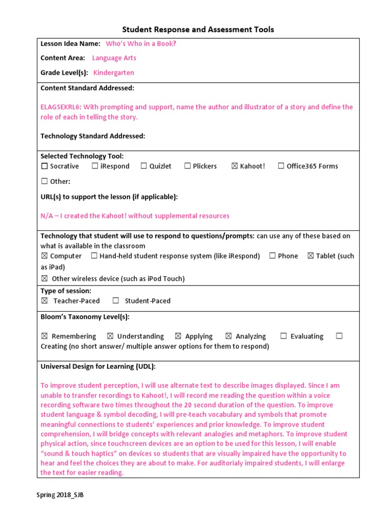 Kindergarten Language Arts Assessment Tools | PDF | Educational ...
