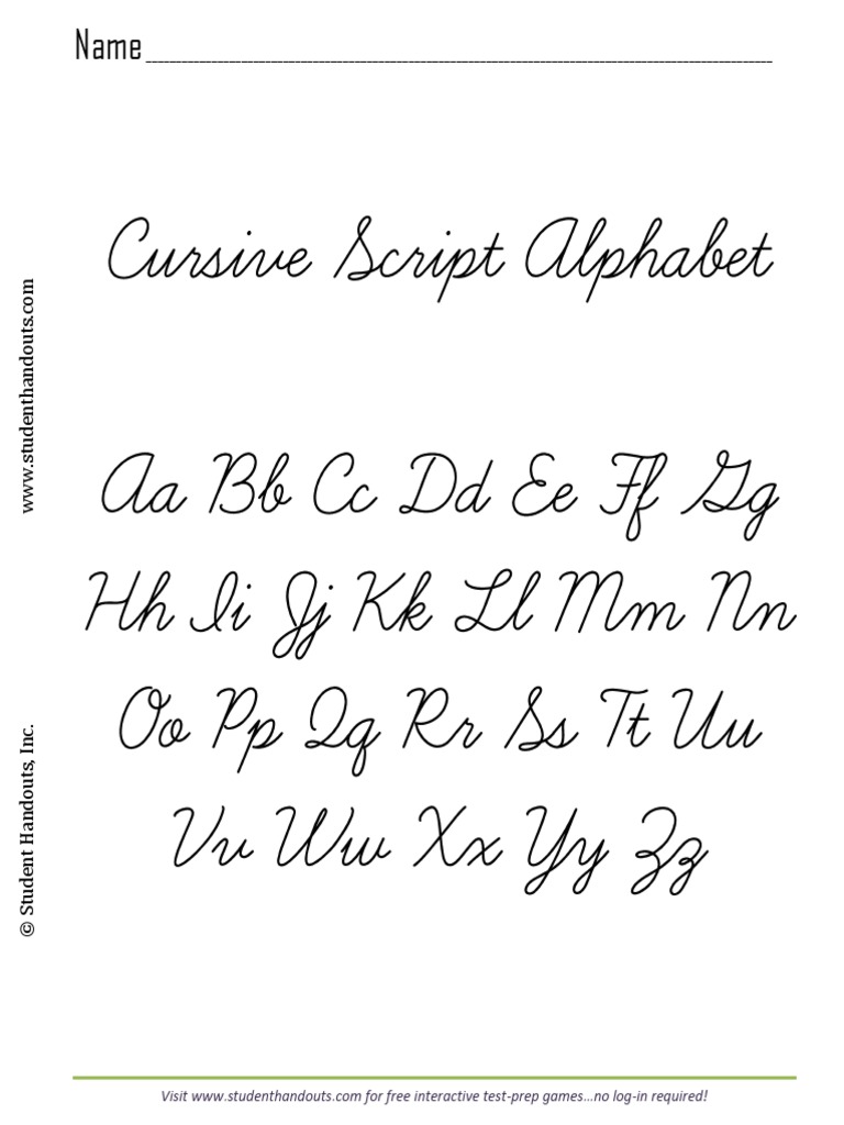 Cursive Script Alphabet | PDF | Writing | Notation