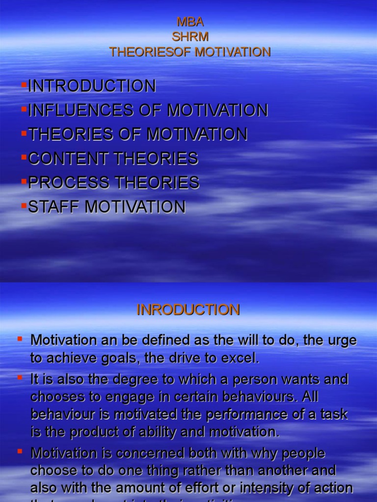 Theories of Motivation Explained | PDF | Motivation | Motivational