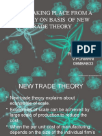 Trade Taking Place From A Country On Basis of New Trade Theory
