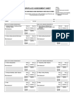 Workplace Assessment Sheet: Hazardous Substances and Substances With Health Risks