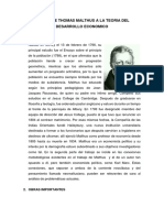 Aporte de Thomas Malthus A La Teoria Del Desarrollo Economico