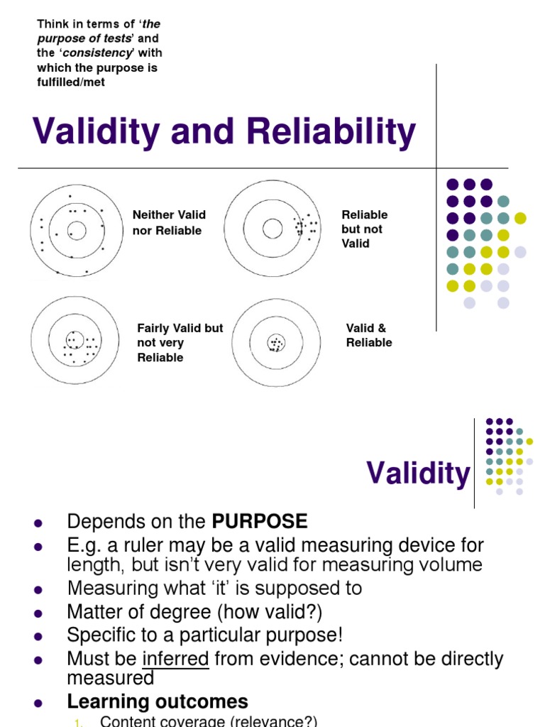 Validity and Reliability in Assessment | PDF | Validity (Statistics ...