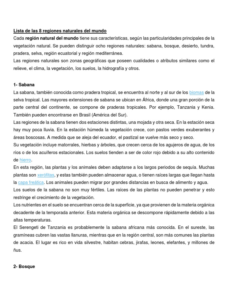 Los 8 Regiones Naturales Del Mundo Regiones Naturales De México: Qué