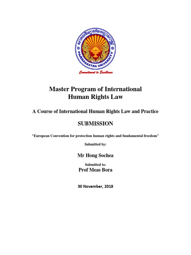 European Convention for Protection of Human Rights and