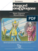 Player Character Record Sheets - 1984