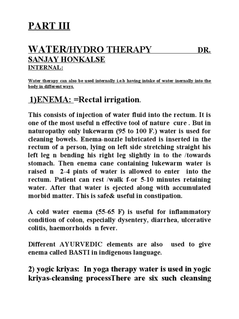 WATER Therapy PDF Gastroenterology Medicine