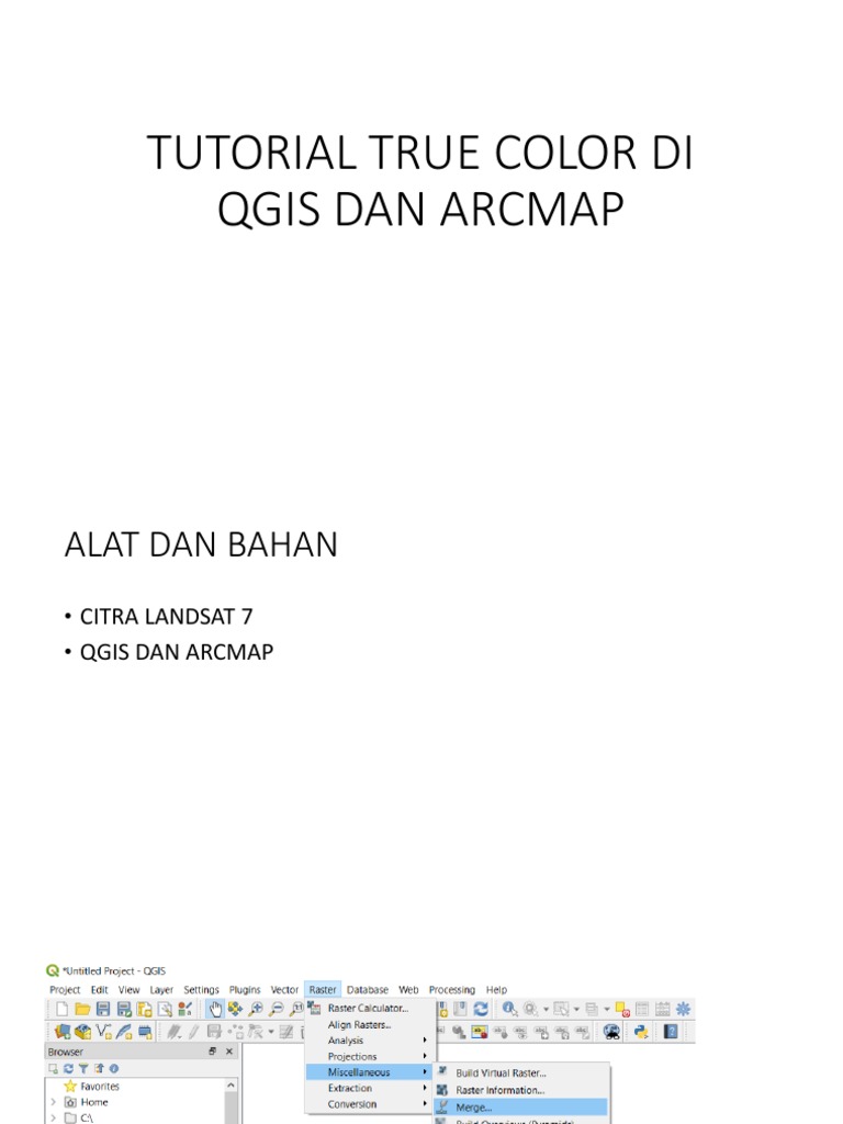 Tutorial True Color Di Qgis Dan Arcmap | PDF