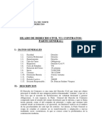 Sílabo Derecho Civil VI (Contratos - Parte General)