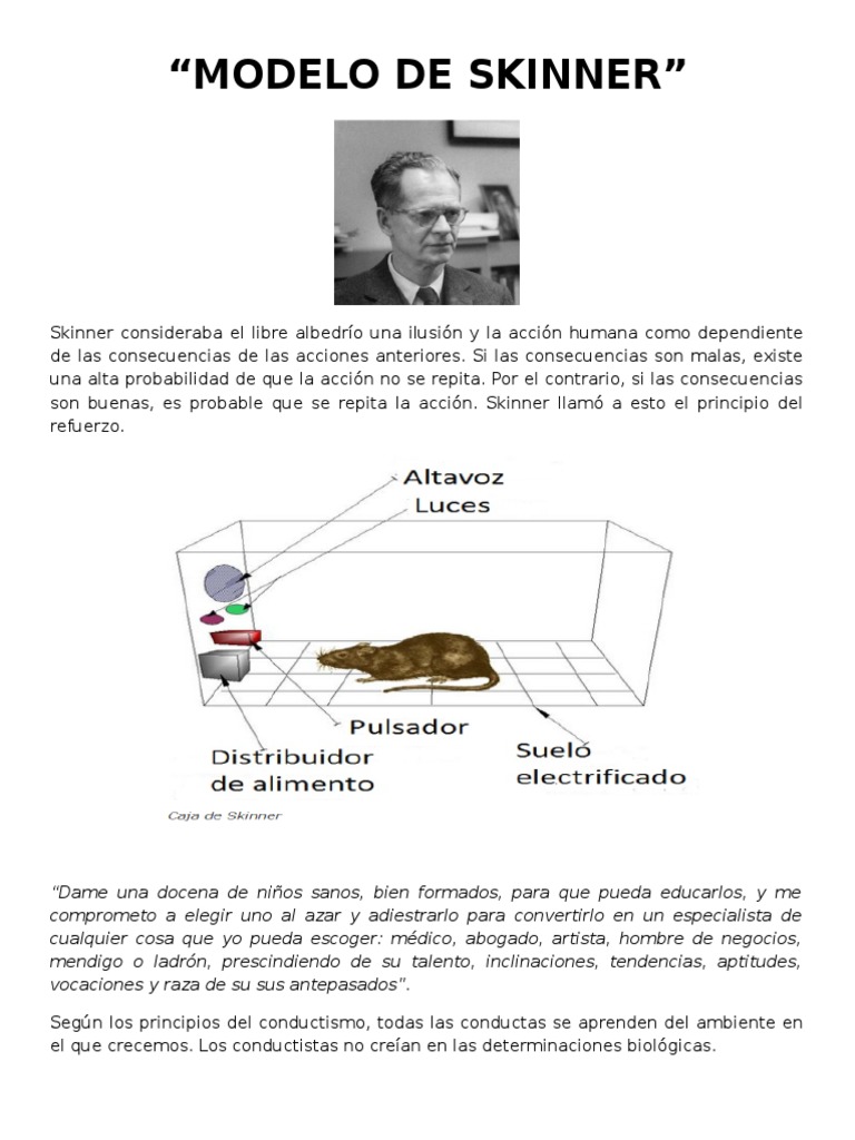 Modelo Conductista de Skinner | PDF | Aparición | Metafísica de la mente