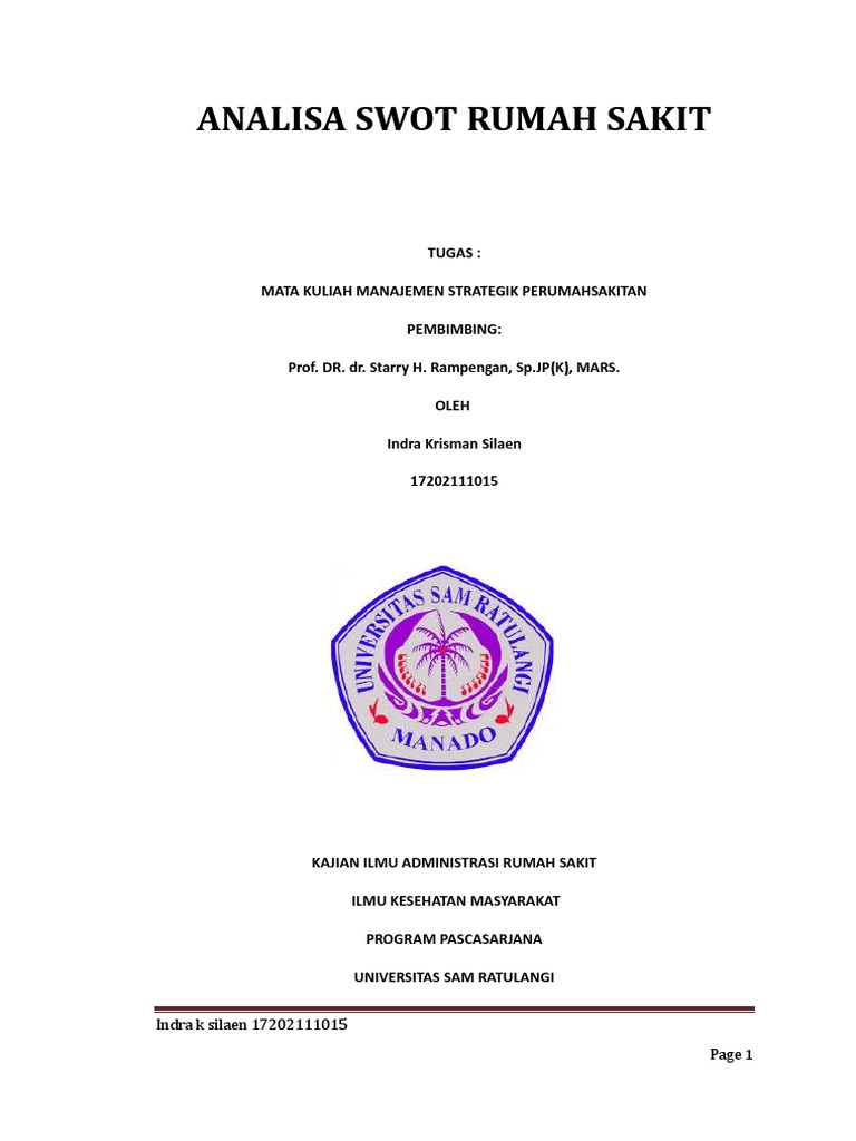 Analisis Swot Pada Rumah Sakit 1