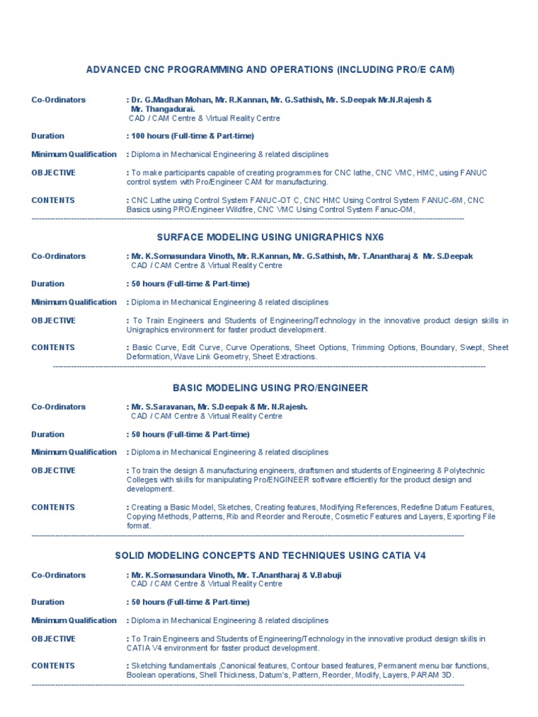 Advanced CNC Programming and Operations (Including Pro/E Cam) | PDF ...