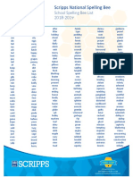 010-2019 School Spelling Bee List 2-Pager